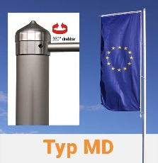 Fahnenmast mit Drehausleger nicht hissbar Typ MD