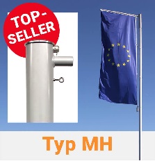 Fahnenmast mit Drehausleger hissbar Typ MH