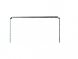 Absperrbügel/Anlehnbügel aus Stahl Ø 48 mm, zum Einbetonieren, ohne Querholm, Höhe: 1000 mm