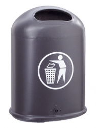 Abfallbehälter -Basel-, 45 Liter, aus Stahl, verschiedene Befestigungen