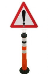 Flexibler Absperrpfosten "Flexipfosten" Ø 80 mm, orange, zum Kleben