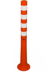 Flexibler Absperrpfosten aus TPE "Flexipfosten" Ø 80 mm, orange, überfahrbar