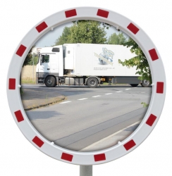 Rechteckiger Verkehrsspiegel aus Sicherheitsglas, 400 x 600, Polypropylen  (Kunststoff), Schelle 48-90 mm