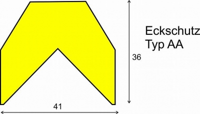 Eckschutz -KNUFFI®- aus PU, Trapez 41x36 mm, Typ AA