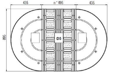 Lineares Bodenschwellen-Set D5 standard bis 30 km/h, 2,87 bis 7,32 m, 5 cm hoch