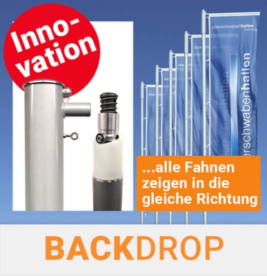 Fahnenmast -MH- mit BACKDROP-System für Ø 90 mm
