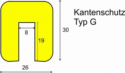 Kantenschutz -KNUFFI®- aus PU, 30x26mm Typ G