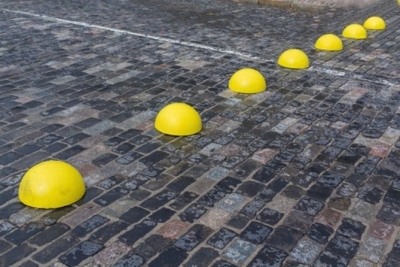 Verkehrspoller Halbkugel Ø 750x375 mm Gelb