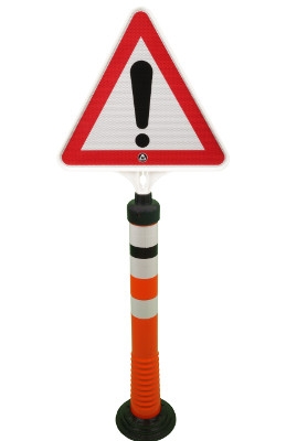 Flexibler Absperrpfosten "Flexipfosten" Ø 80 mm, orange, zum Kleben