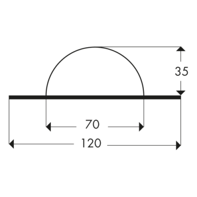 Eckschutz -KNUFFI®- aus PU, 70x35 mm, mit Edelstahlrücken, Typ C+