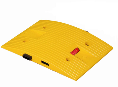 Temposchwellen-Set 40 km/h, 2,4 bis 6,11 m gelb/schwarz aus PP, 4,5 cm hoch