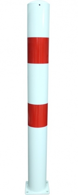 Rammschutzpoller BUMPER Ø 102 mm, mit Fußplatte zum Aufdübeln