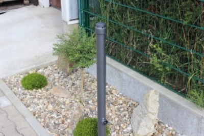 Stilpoller Ø 60 mm mit gewölbter Scheibe, herausnehmbar o. umlegbar