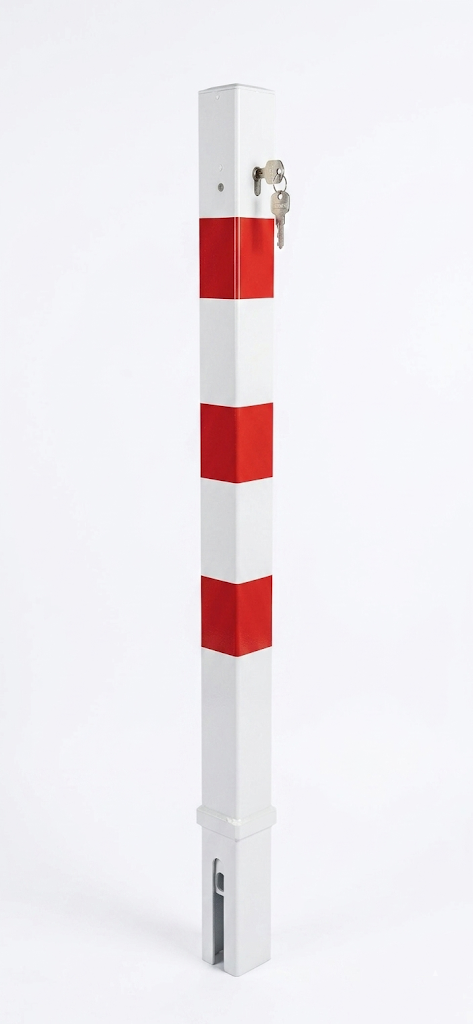 Absperrpfosten -QUADRI- Ø 70 x 70 mm, herausnehmbar durch Halbzylinder