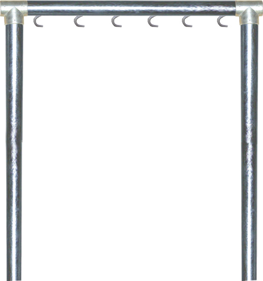 Wäschegerüst Ø 48 mm aus Stahl, Breite: 2500 mm