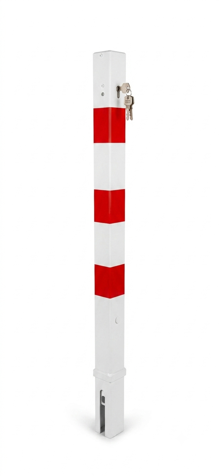 Absperrpfosten -QUADRI- Ø 70 x 70 mm, herausnehmbar durch Halbzylinder