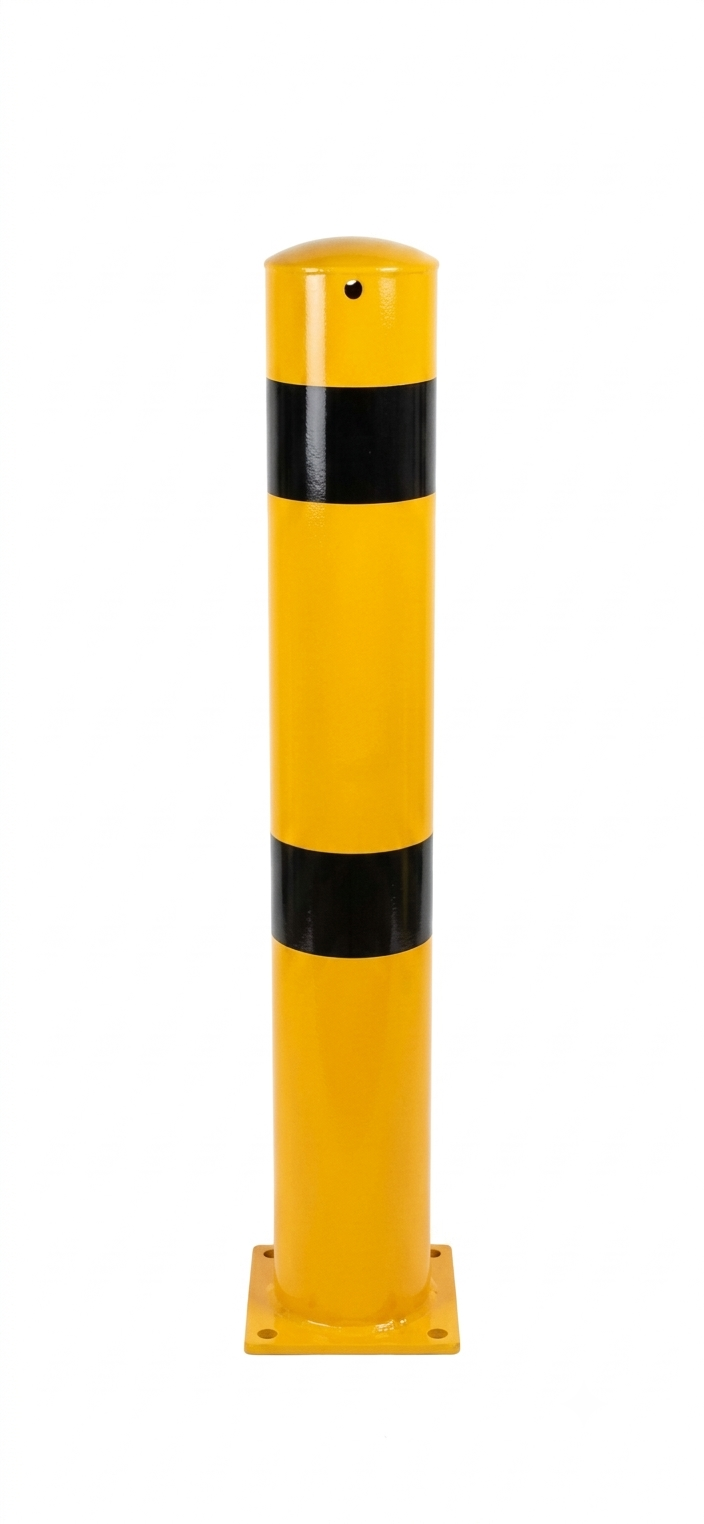 Rammschutzpoller BUMPER Ø 152 mm, mit Fußplatte zum Aufdübeln