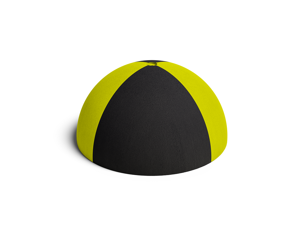 Verkehrspoller Halbkugel Ø 750x375 mm Gelb/Schwarz lackiert