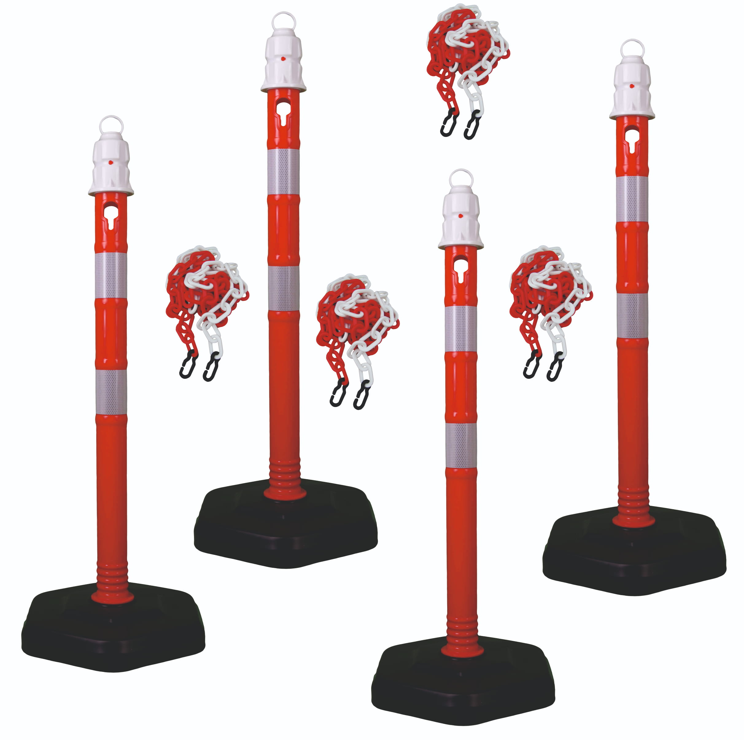 4er Kettenpfostenset Ø 63 mm, rot