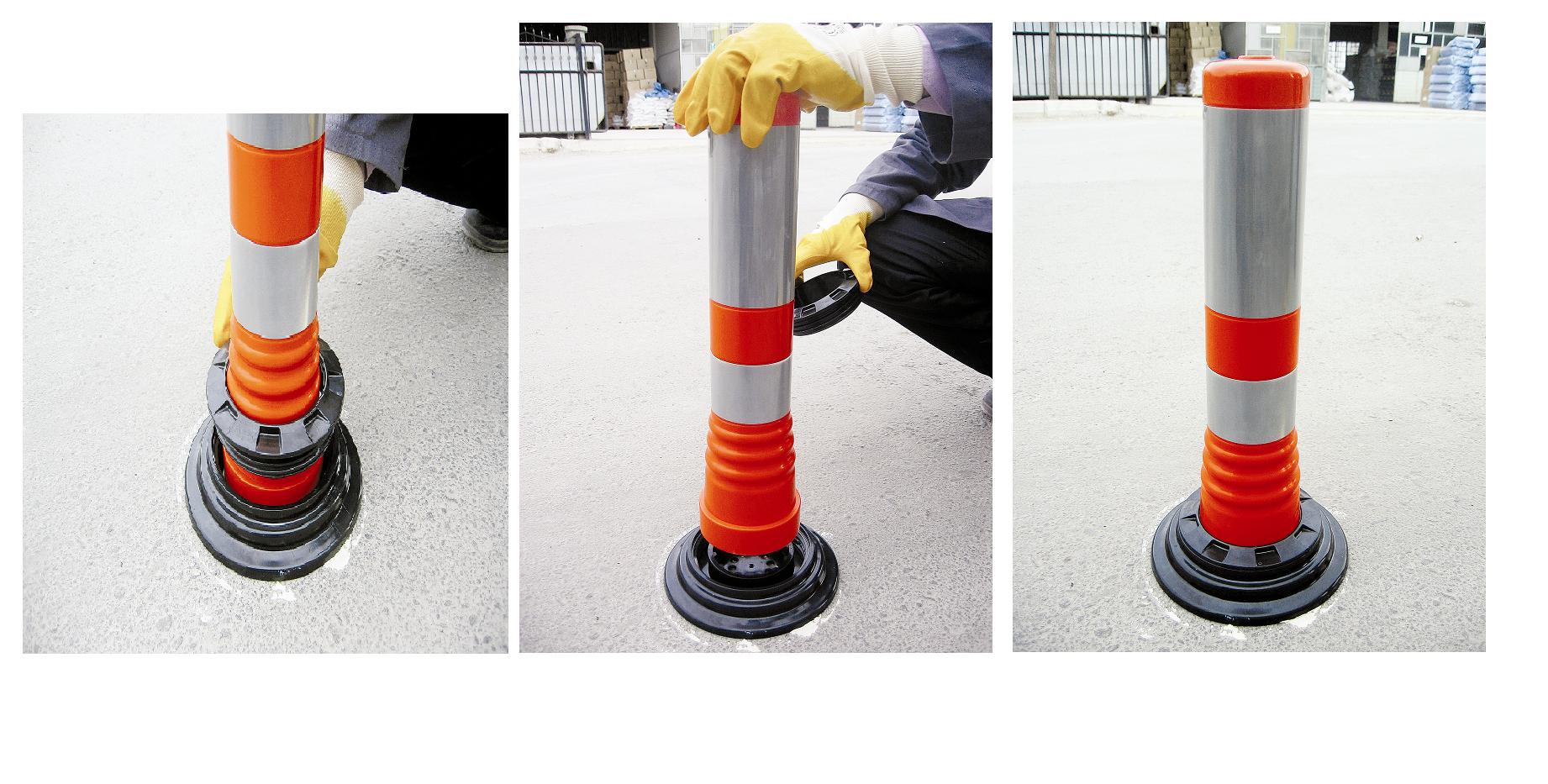 Flexibler Absperrpfosten "Flexipfosten" Ø 80 mm, orange, zum Kleben