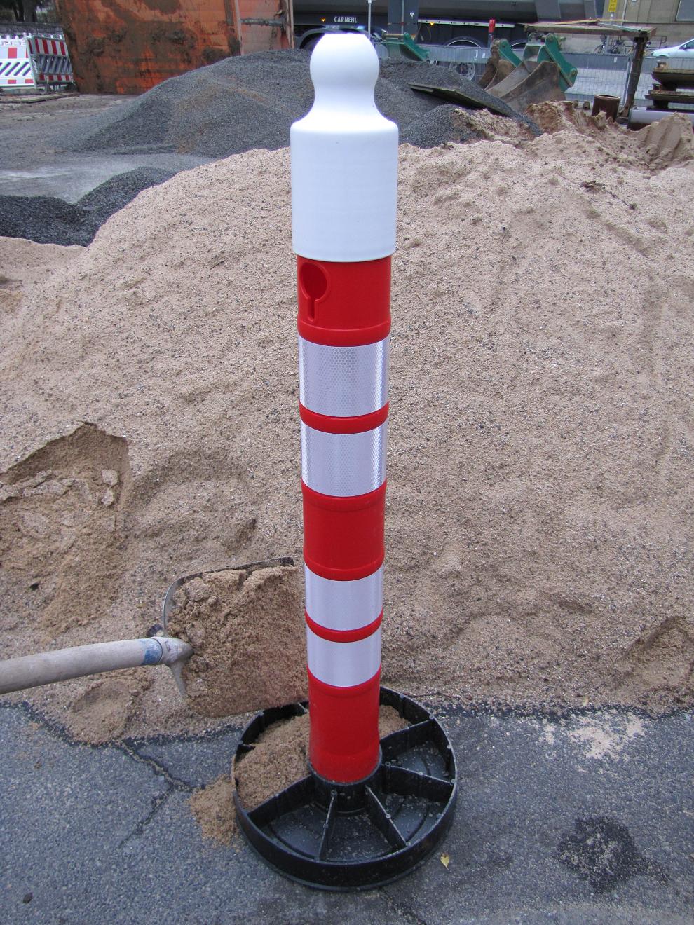 Kettenpfosten Ø 110 mm, rot/weiss