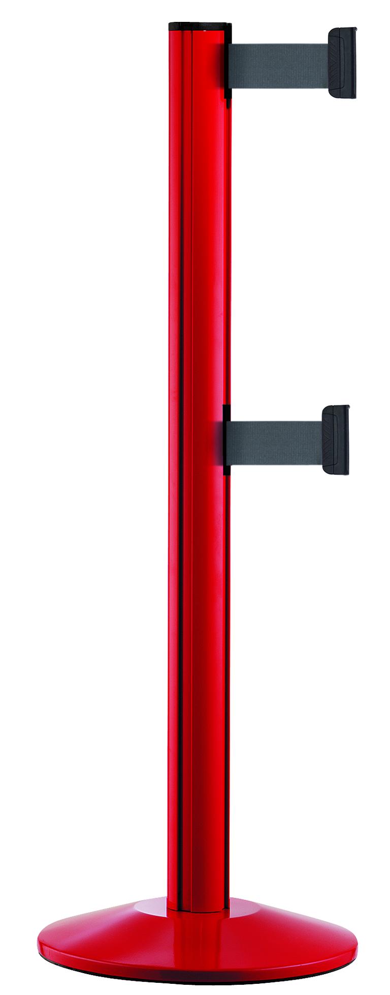 Gurtpfosten -BELTRAC EXTEND DOUBLE-, aus Aluminium, Gurtlänge 2 x 3,7 m