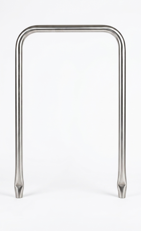Absperrbügel / Anlehnbügel aus Edelstahl, Ø 48 mm, Höhe: 1,20 m, ohne Querholm