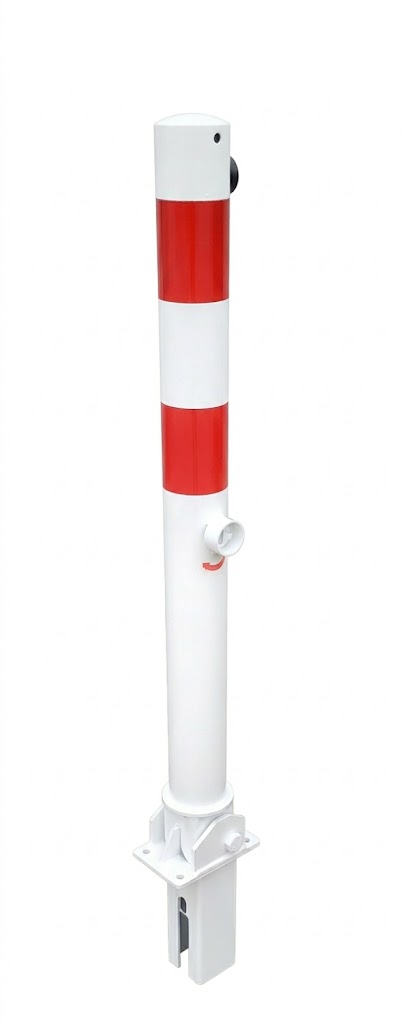 Absperrpfosten SEPTUS aus Stahl Ø 76 mm, umlegbar mit Dreikant