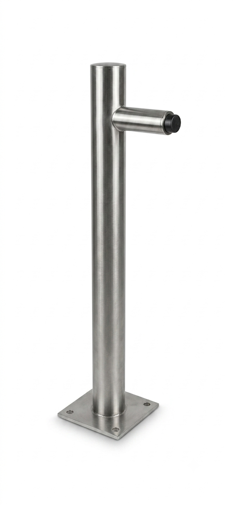 Stand-Türstopper CONSISTO aus Edelstahl Ø 60 mm