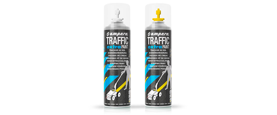 Ampere Bodenmarkierungsfarbe TRAFFIC EXTRA, 1 Karton mit 12 Dosen