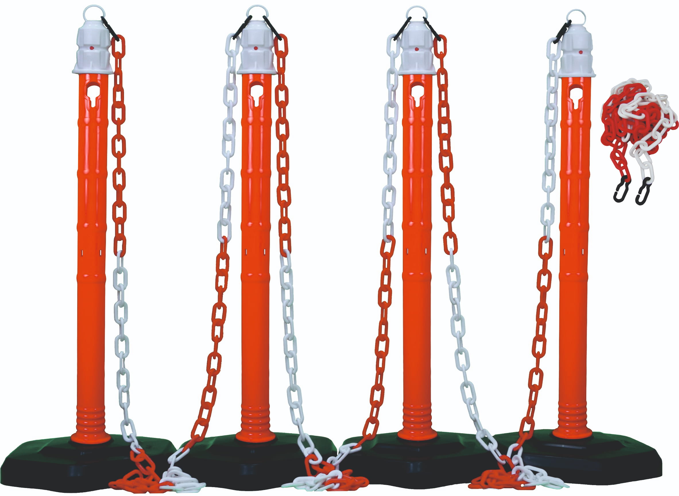 4er Kettenpfostenset Ø 63 mm, rot