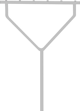 Wäschegerüst Y-Form aus Stahl 48 mm, Breite: 1,3 m, Höhe: 2,7 m