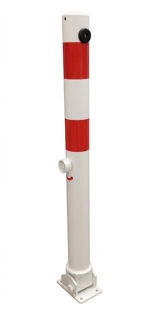 Absperrpfosten SEPTUS aus Stahl Ø 76 mm, umlegbar mit Dreikant