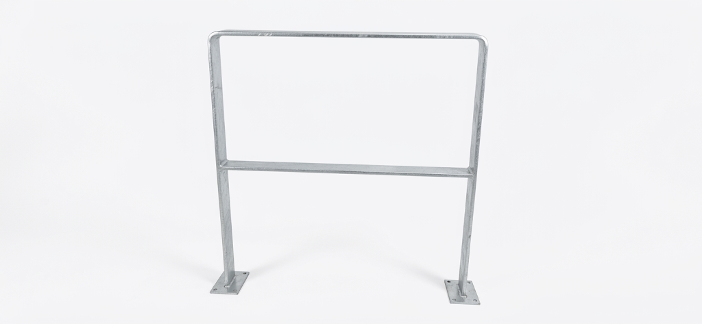 Anlehnbügel -Planus- aus Flachstahl 80x12 mm, Ecken gebogen 