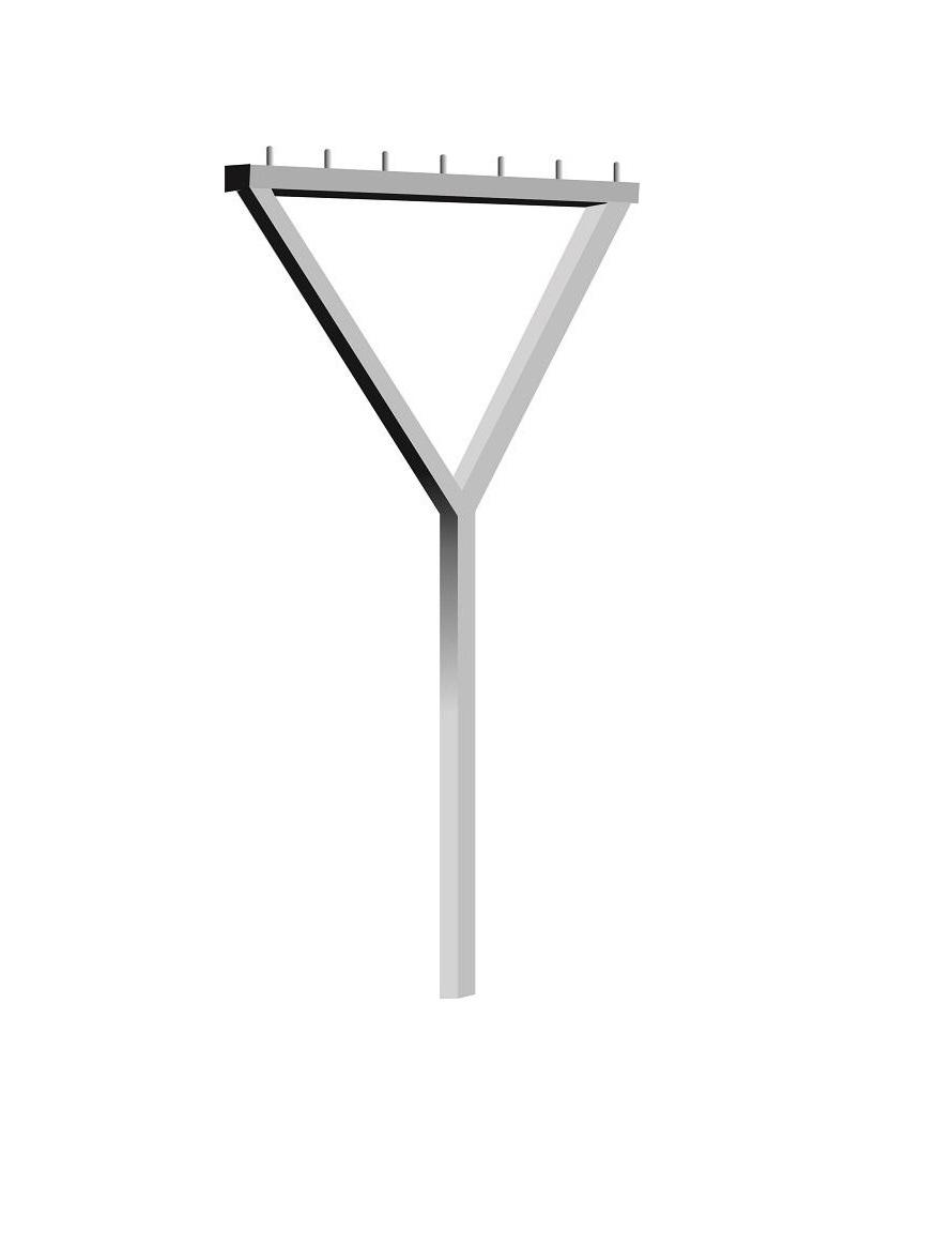  Wäschegerüst Y-Form aus Stahl 70x70 mm, Breite: 1,3 m, Höhe: 2,7 m