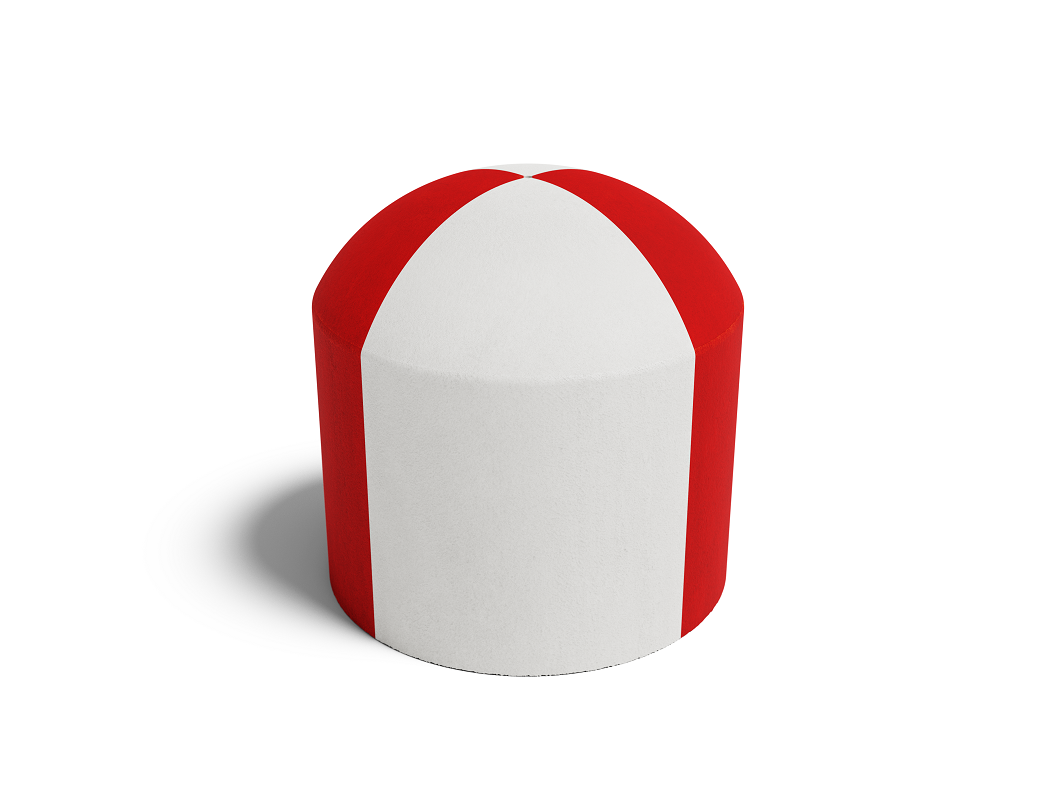 Verkehrspoller Halbkugel Ø 500x500 mm Rot/Weiß lackiert