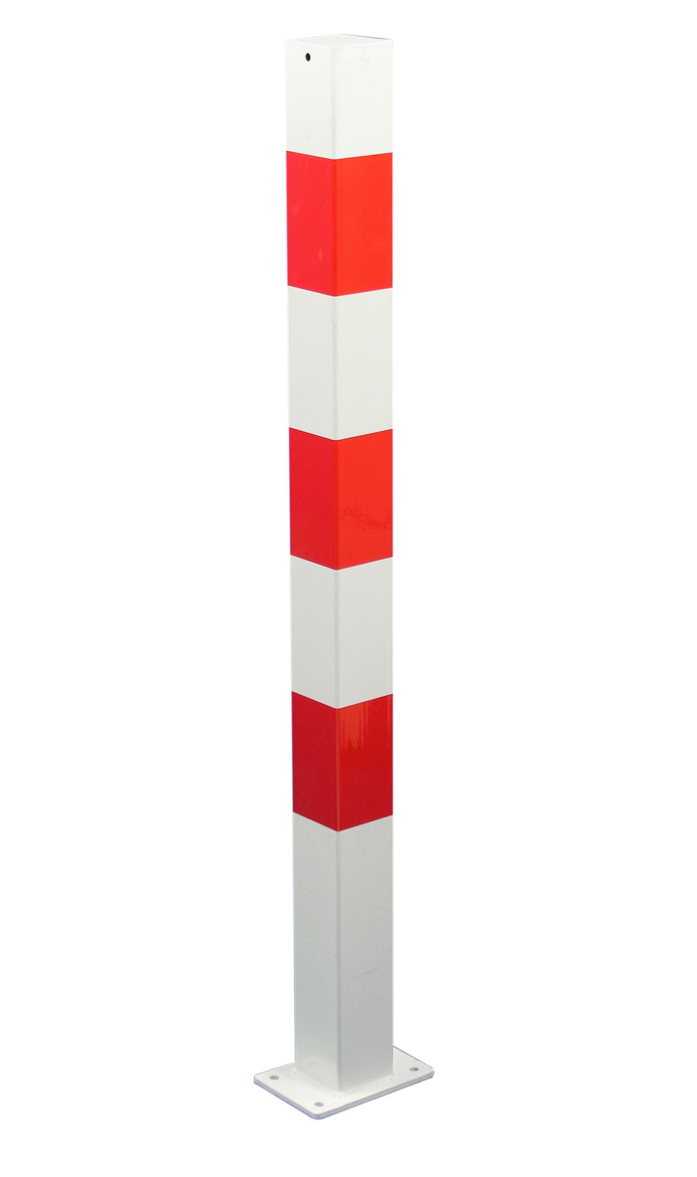 Absperrpfosten -CENTUM- Ø 100 x 100 mm, mit Fußplatte zum Aufdübeln