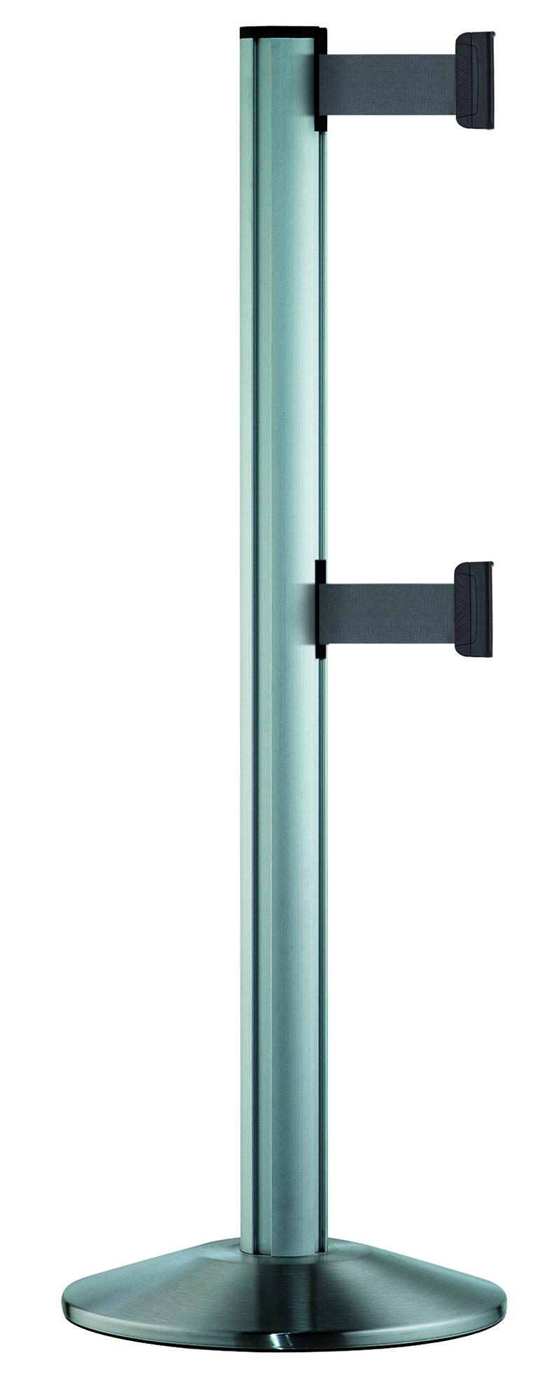 Gurtpfosten -BELTRAC EXTEND DOUBLE-, aus Aluminium, Gurtlänge 2 x 3,7 m
