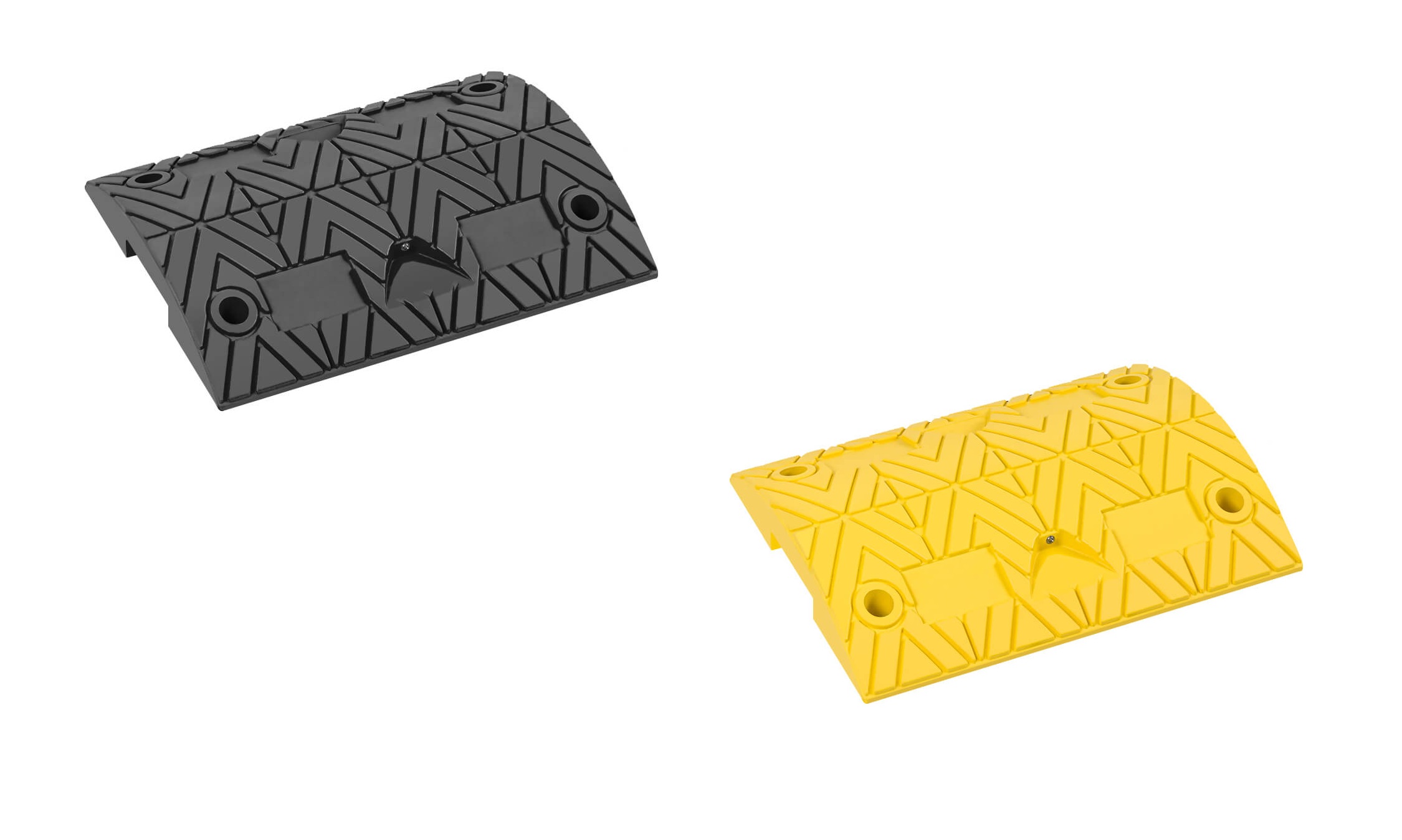 Bodenschwellen-Set 5-10 km/h, 2,4 bis 7,4 m gelb/schwarz, 7,5 cm hoch