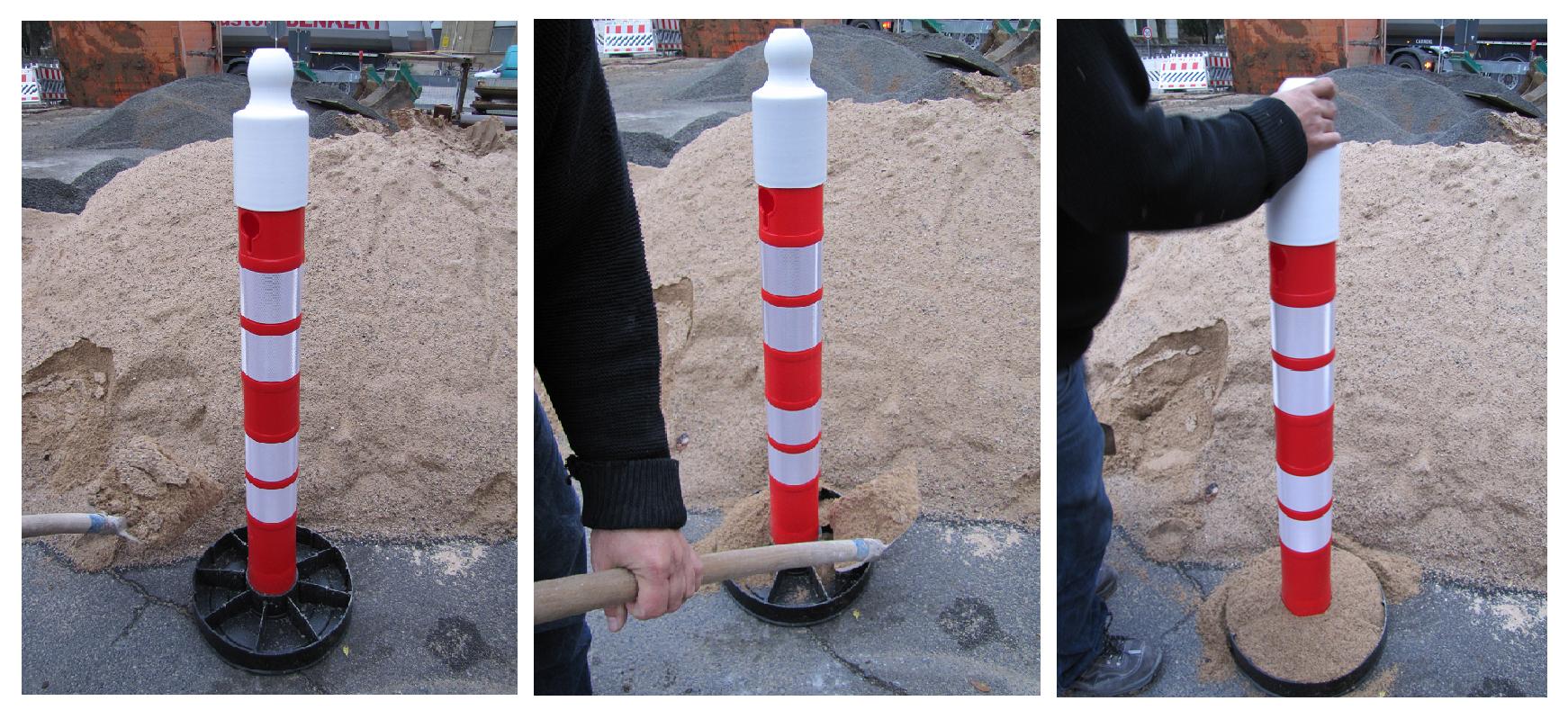 6er Kettenpfostenset Ø 110 mm, rot/weiss 