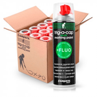 Ampere Kreidespray trig-a-cap® chalk, 1 Karton mit 12 Dosen a 500 ml