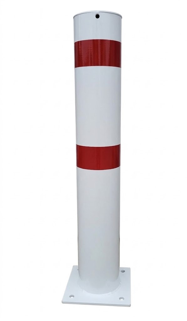 Absperpfosten QUANTUS Ø 152 mm, mit Fußplatte zum Aufdübeln
