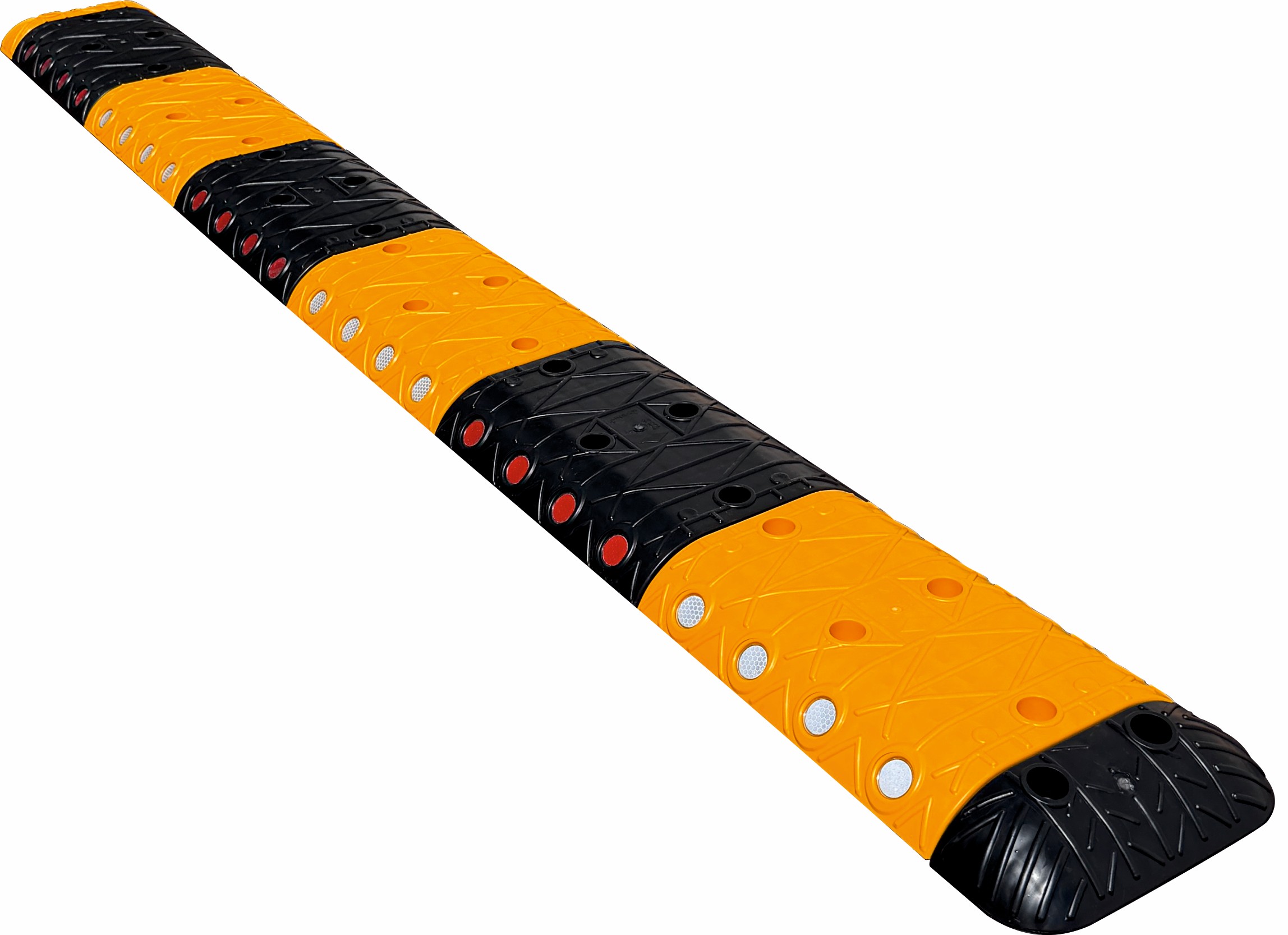 Temposchwellen-Set 10 km/h, 2,58 bis 6,32 m gelb/schwarz aus PP, 5 cm hoch