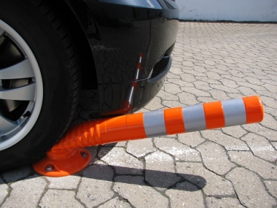 Flexibler Absperrpfosten aus TPE "Flexipfosten Eco" Ø 80 mm, orange, überfahrbar