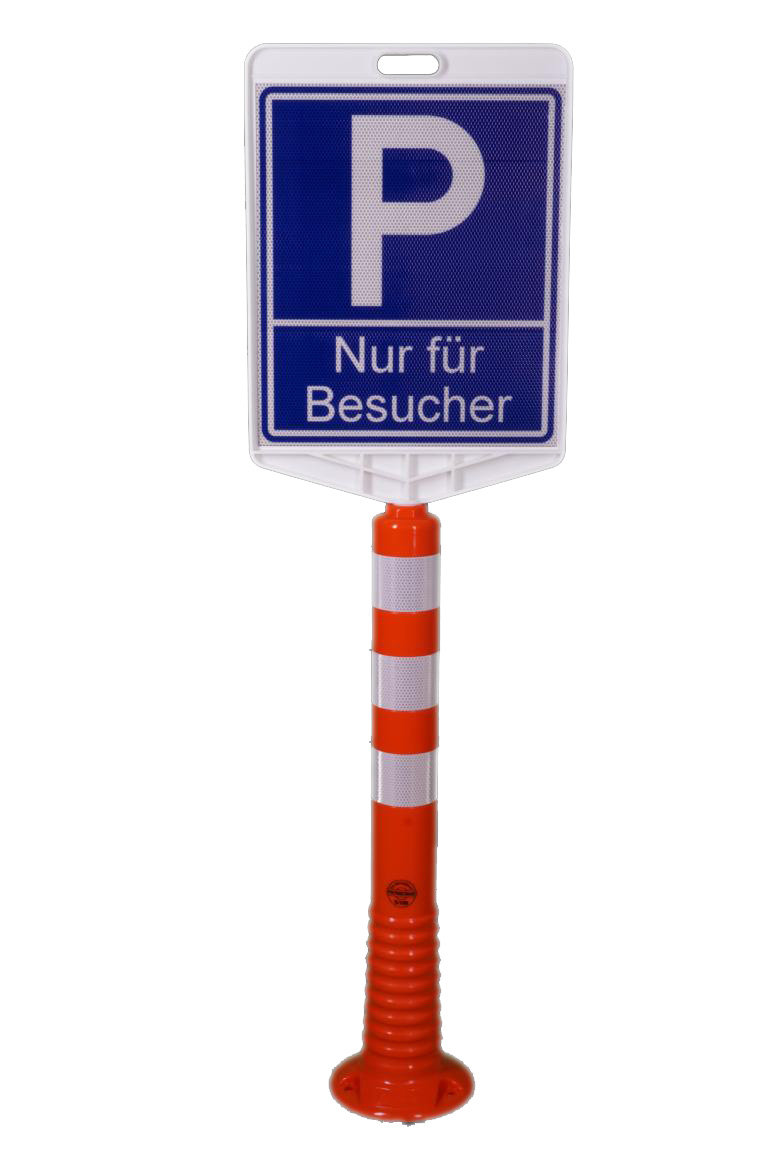 Flexibler Absperrpfosten aus PU, Ø 70 mm, orange, überfahrbar