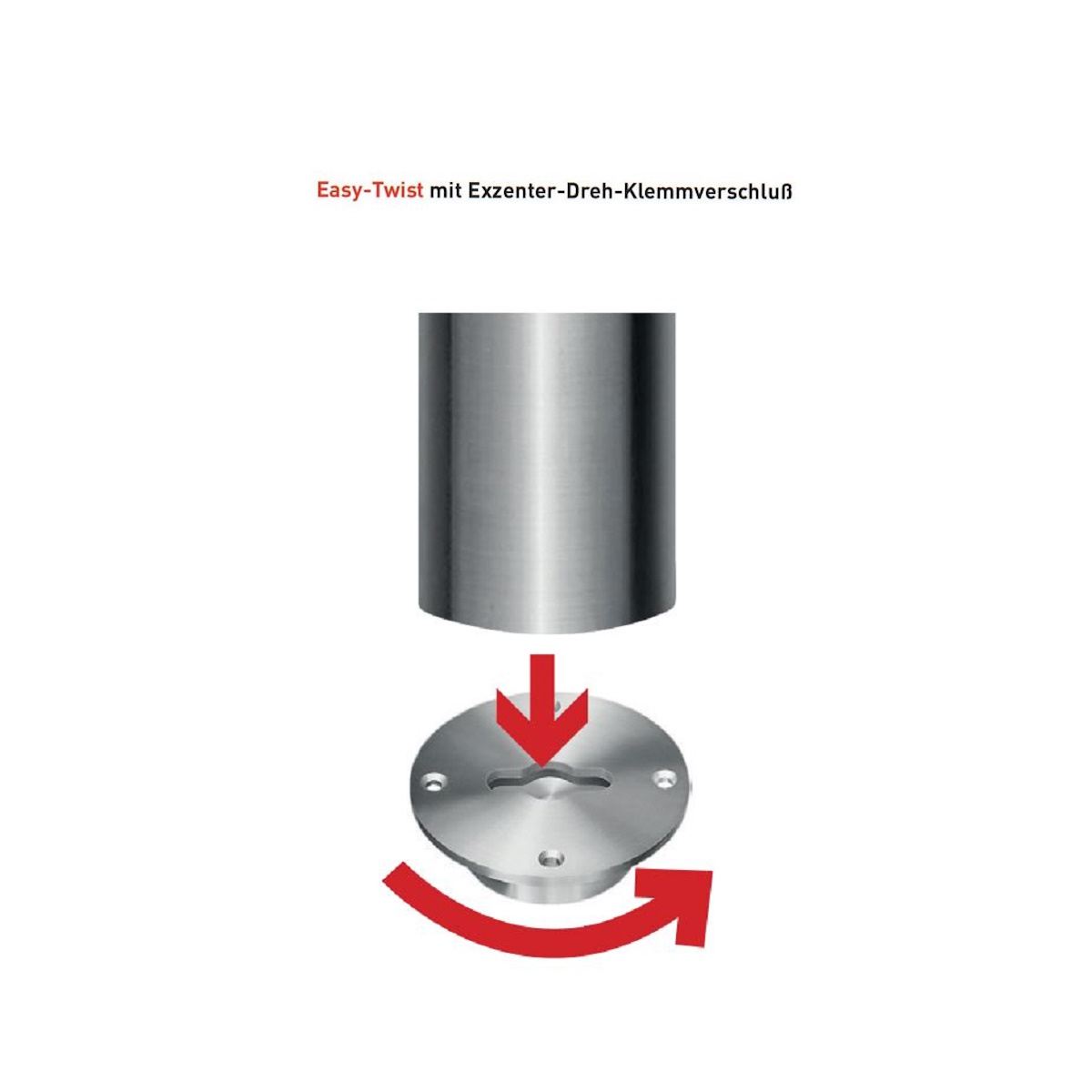 Sperrpfosten EASY TWIST Ø 76 mm aus Edelstahl, herausnehmbar