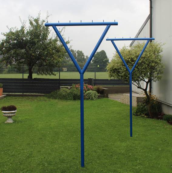 Wäschegerüst V-Form aus Stahl 48 mm, Breite: 1,3 m, Höhe: 2,7 m