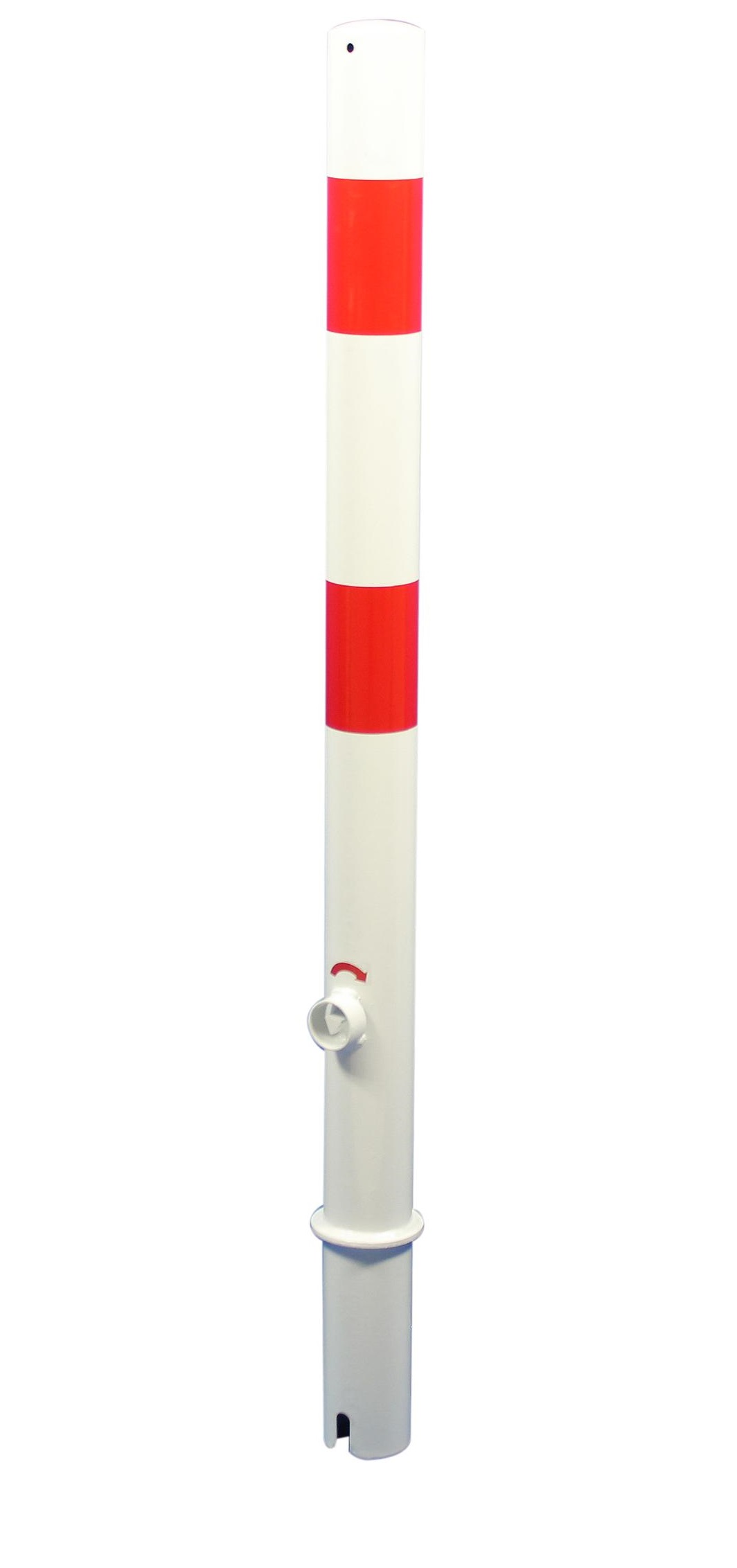 Absperrpfosten -SEPTUS- aus Stahl Ø 76 mm, herausnehmbar durch Dreikant