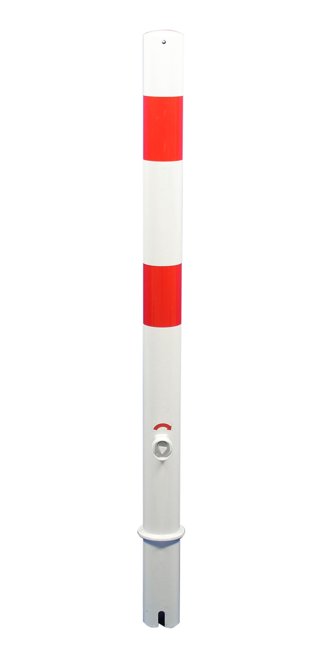 Absperrpfosten -SEPTUS- aus Stahl Ø 76 mm, herausnehmbar durch Dreikant
