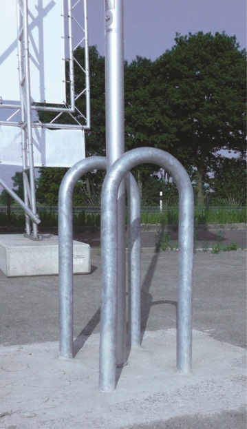 Schutzbügel U-Form Ø 76 mm, ortsfest zum Einbetonieren